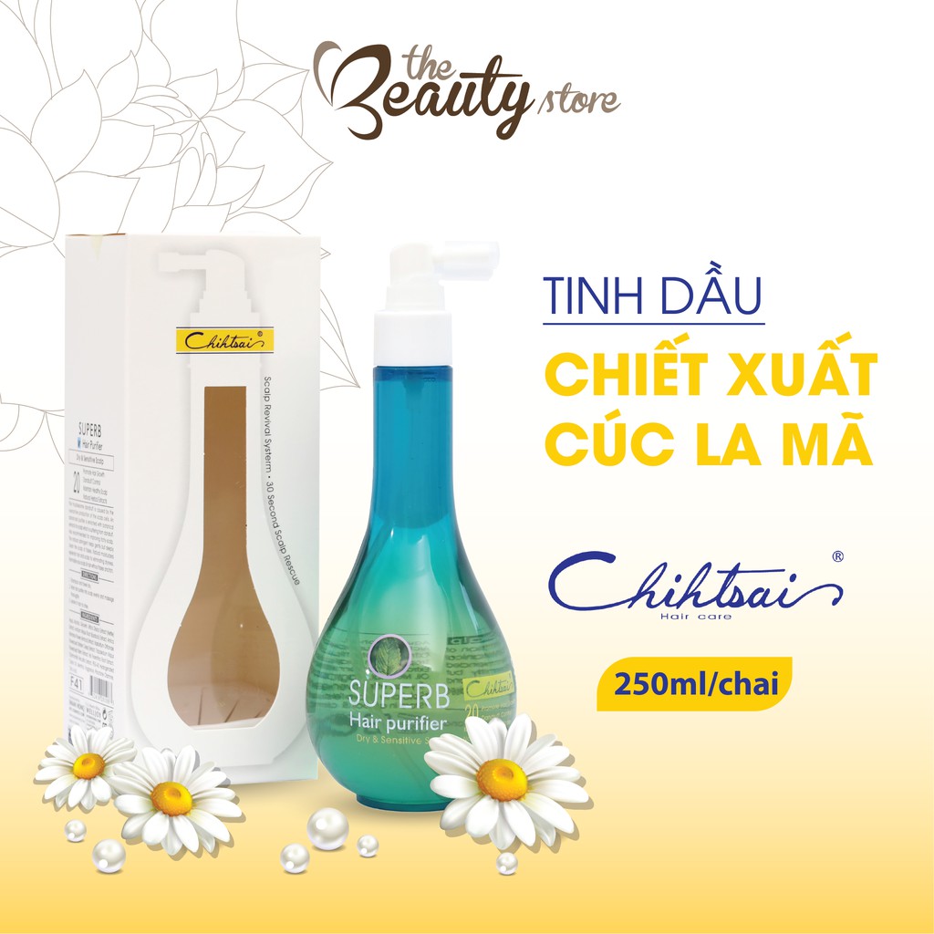 Tinh Dầu Làm Sạch Gàu Ngứa Chihtsai, Liệu Pháp Cho Da Đầu Chiết Xuất Từ Cúc La Mã No.20 Superb Hair Purifier 250ml F41