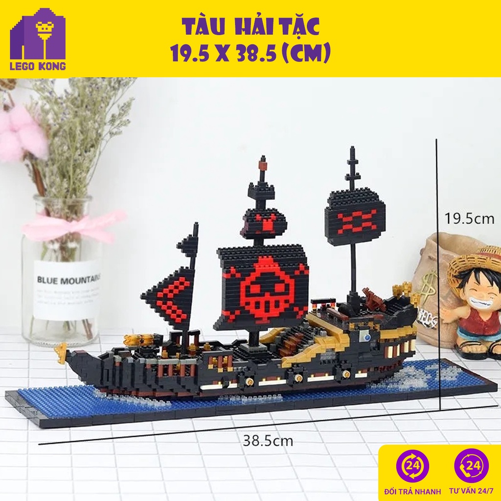 Đồ chơi lắp ráp block mô hình tàu One Piece thuyền thousand sunny của vua hải tặc mũ rơm râu trắng moby dick going merry