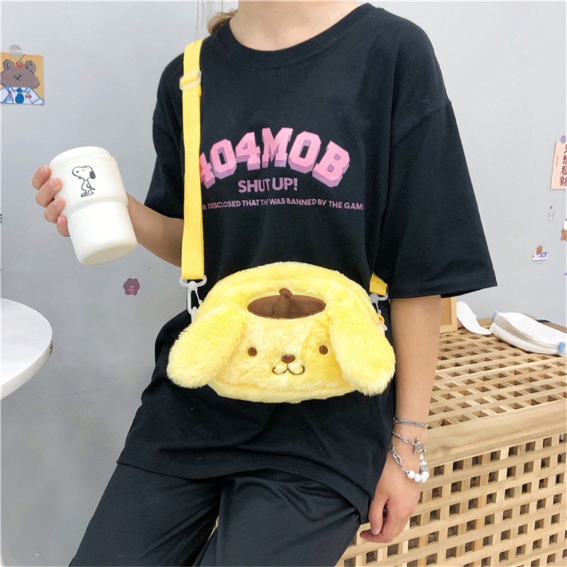 SANRIO Túi Đeo Chéo Vai Kiểu kuromi melody Cinnamoroll Nhồi Bông Dễ Thương Cho Nữ 1 Tuổi