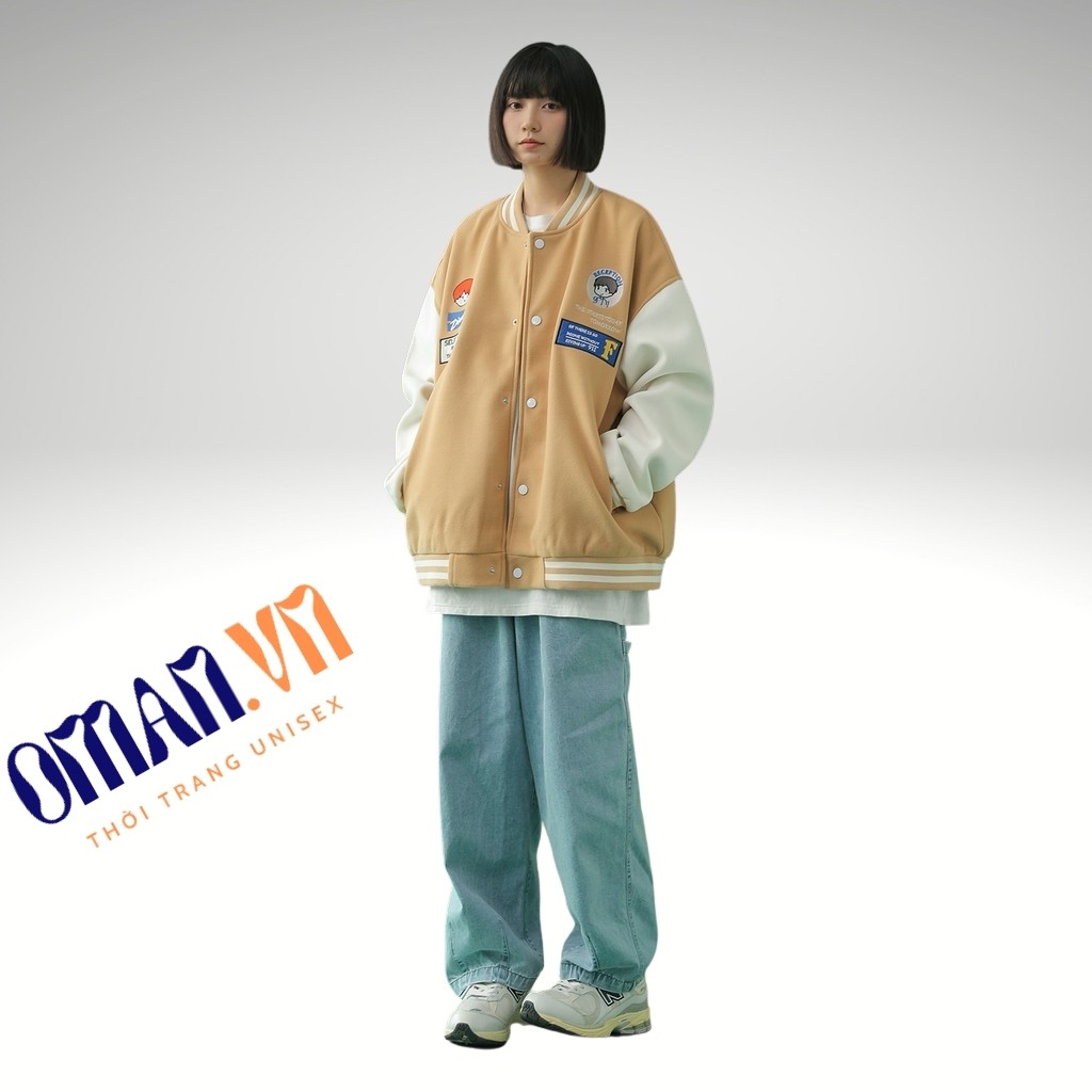 Áo khoác bomber nỉ IN DINNER form rộng Unisex Áo bomber nỉ Cardigan trần bông trẻ trung Oman | BigBuy360 - bigbuy360.vn