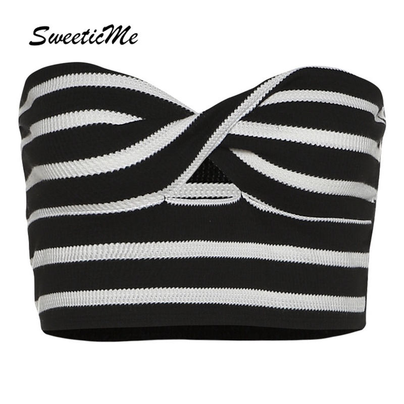 Áo Ống Không Tay Hở Lưng Dáng Chữ A In Họa Tiết Kẻ Sọc Thời Trang Hàng Mới   Dành Cho Bạn Nữ