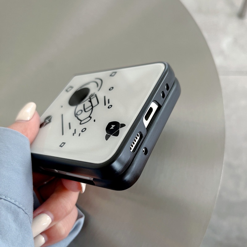 Ốp Điện Thoại Kính Cường Lực Hình Gấu Hoạt Hình Cho Samsung z Flip 3 5G Galaxy z Flip 3