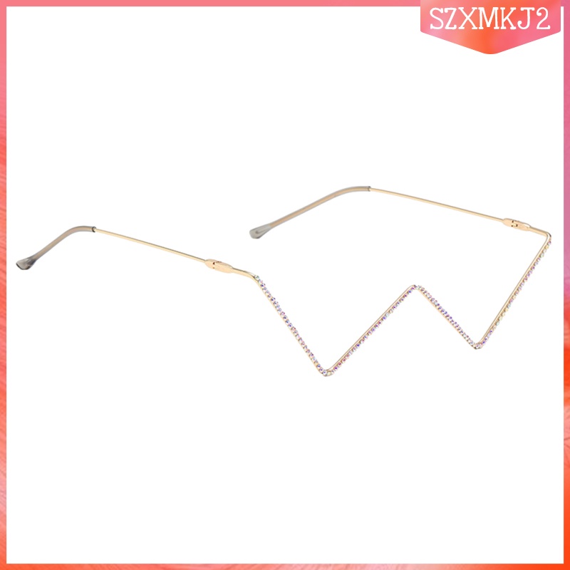[szxmkj2] Gọng Kính Nữ Hình Chữ W Nửa Gọng Nhỏ Không Tròng