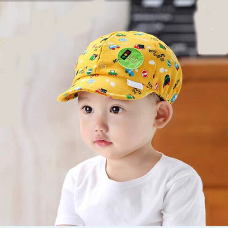 Mũ lưỡi trai cotton in họa tiết hoạt hình phong cách bóng chày đáng yêu dành cho trẻ em