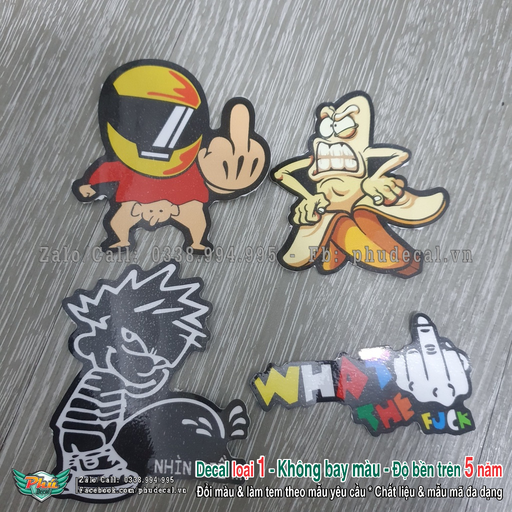 Tem hình dán sticker bựa vui nhộn &quot;Nhìn giề&quot; dán xe và các vật dụng tùy thích