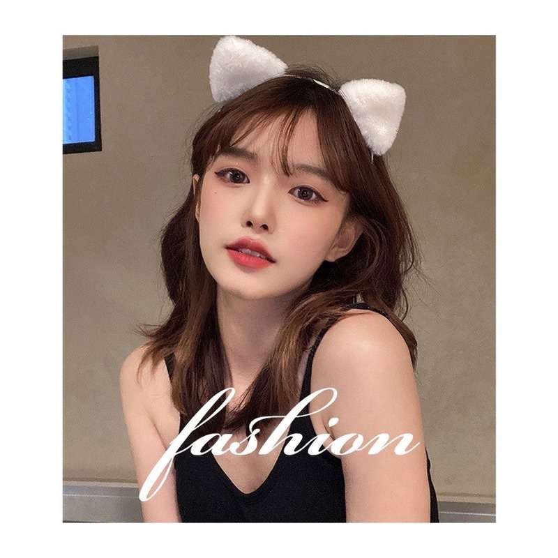 Băng đô hình tai mèo mềm mại thời trang Hàn Quốc đáng yêu
