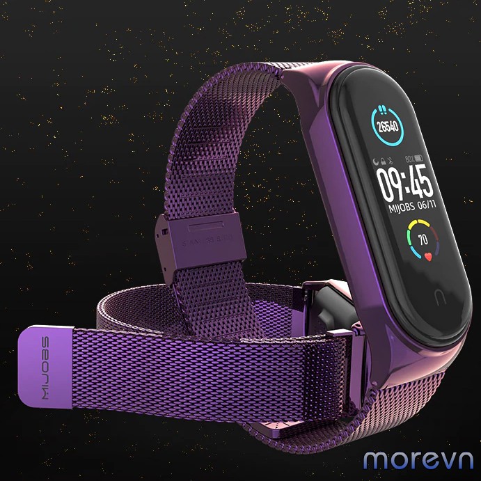 Dây đeo kim loại mắt lưới CS Mi band 5, miband 6 chính hãng Mijobs - dây đeo thay thế mi band 6, miband 5 kim loại