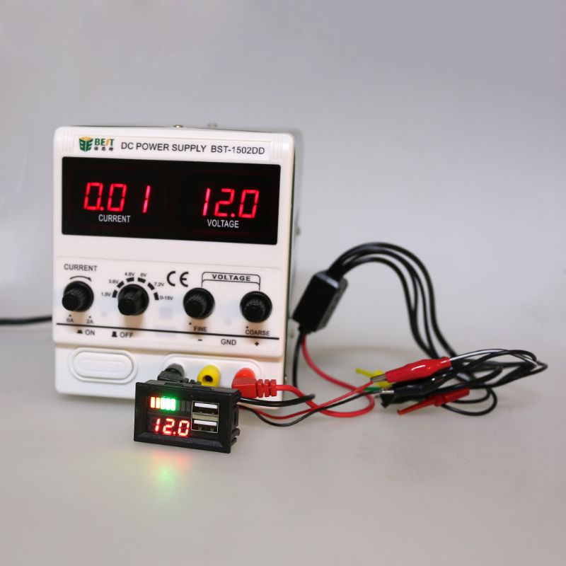 Vôn Kế USB Kép 12V 5V Dễ Lắp Đặt Dành Cho Xe Máy