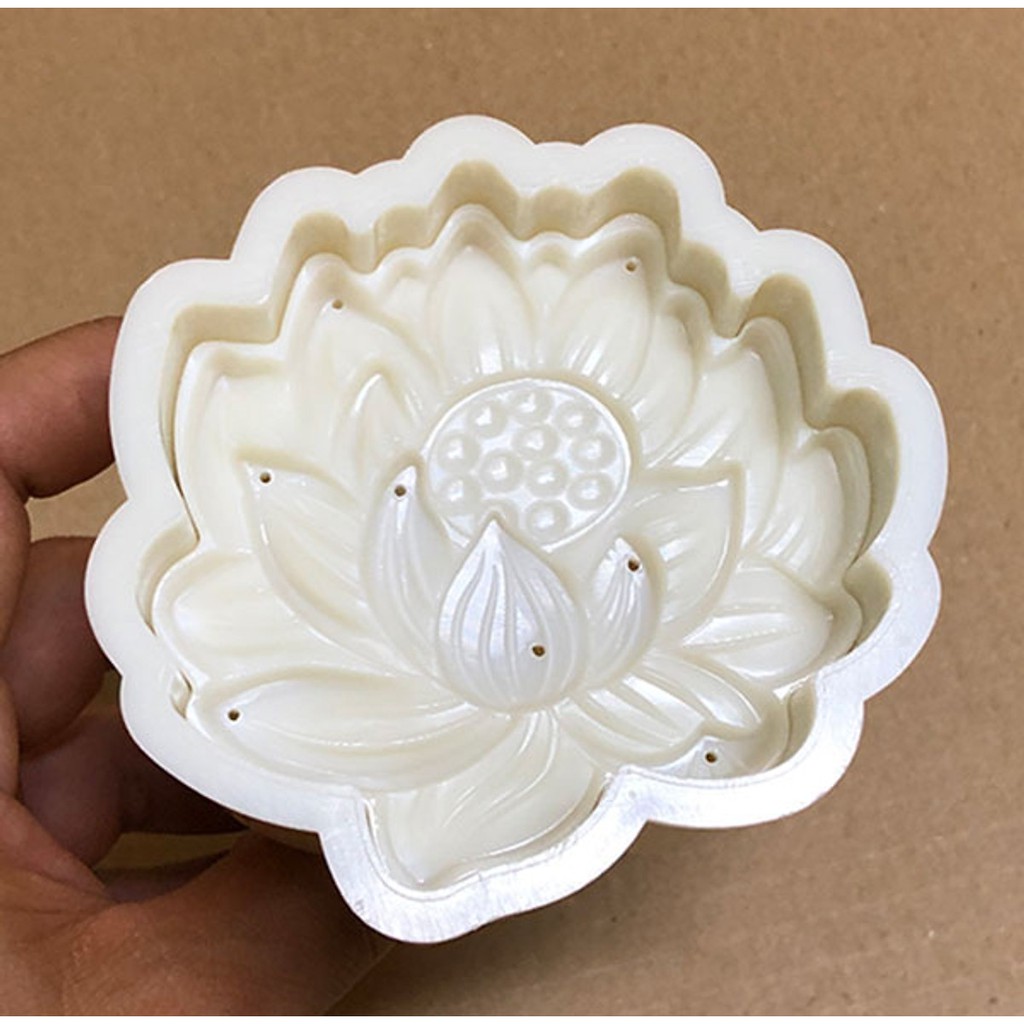 Bộ Khuôn Nén Lò Xo Làm Bánh Trung Thu Hoa Sen Lớn 3D 150gr