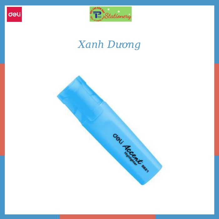 Bút Nhớ Dòng Highlight - Bút Dấu Dòng Deli S621- Hồng, Xanh lá, Vàng, Cam, Tím, Xanh Dương