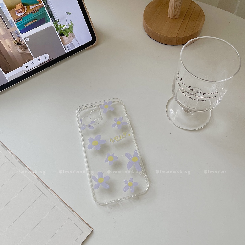 Ốp lưng iPhone Daisy tím in hình dễ thương, case điện thoại in chữ nhiều màu nhựa dẻo chống sốc ImaCase