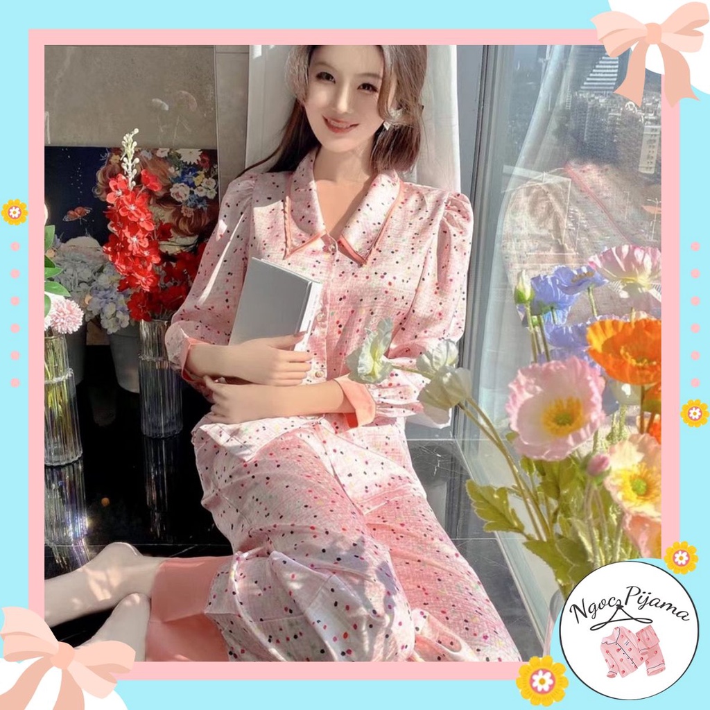 [Hàng Loại 1] Bộ ngủ lụa latin tay dài quần dài