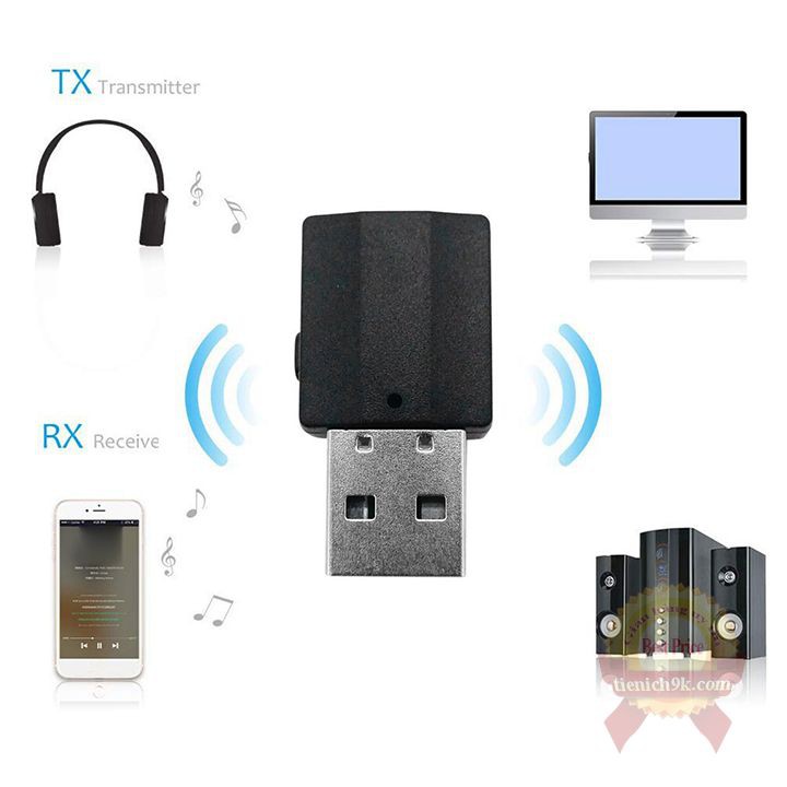 Thiết bị USB thu phát Bluetooth 5.0 bt600 kết nối âm thanh Loa tai nghe PC Laptop