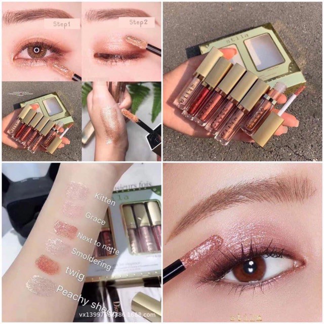 Set Gel Nhũ Mắt Kim Tuyến 6 cây 6 màu siêu cưng sỉ rẻ Eyes Gliter