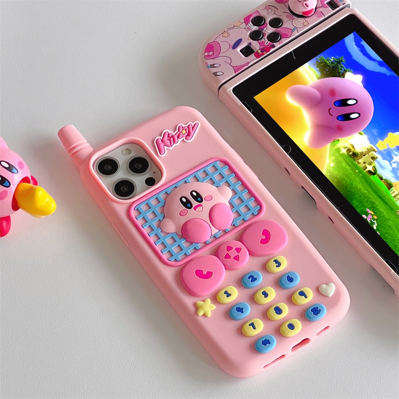 Ốp Điện Thoại Silicone Mềm Họa Tiết Hoạt Hình Kirby PHS Cho Iphone 14 13 12 11 Pro MAX X XS MAX XR 7 8 6 6S Plus