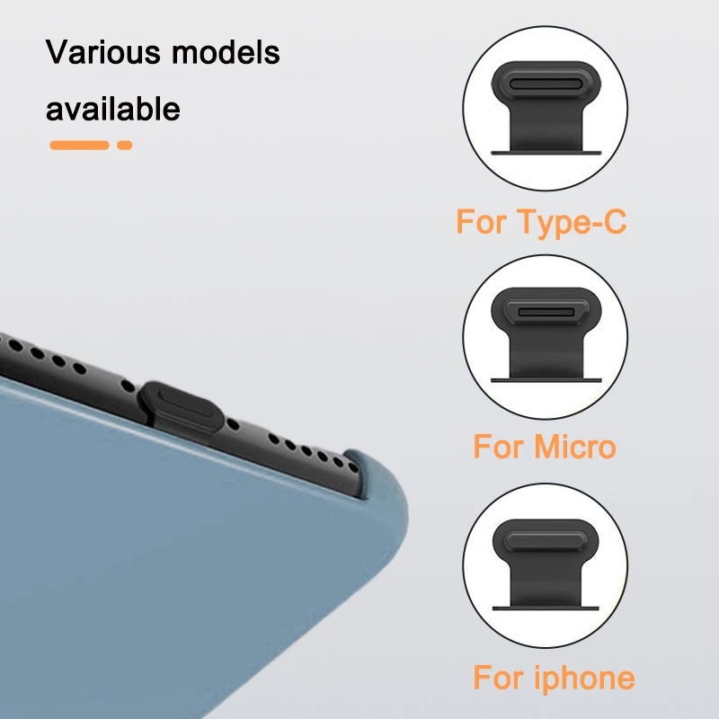 Nút Bịt Cổng Sạc Type-C Micro USB Bằng Silicon Chống Bụi Chống Thất Lạc Thông Dụng Cho IPhone