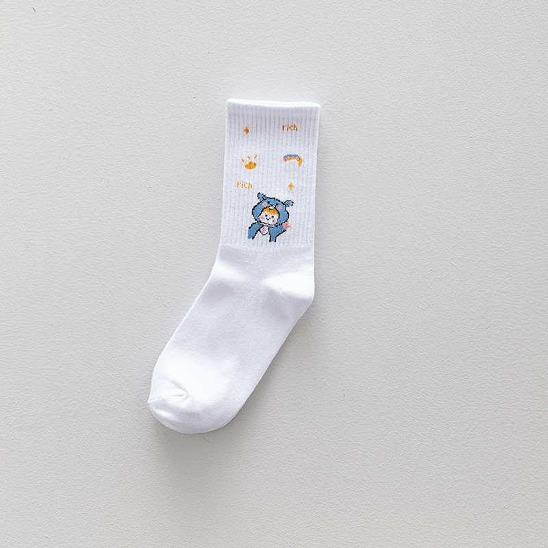 Tất cổ cao nam nữ, tất nữ nam nhún chất liệu cotton mềm thoáng mát dễ phối đồ