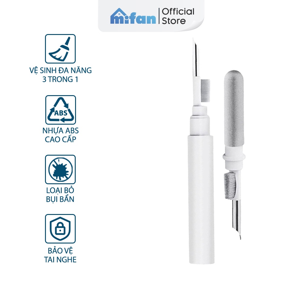 Bút Vệ Sinh Tai Nghe Bluetooth Airpods 3 Trong 1 Cao Cấp MIFAN - Làm sạch bụi bẩn trong dock sạc, loa, cổng sạc, điện th