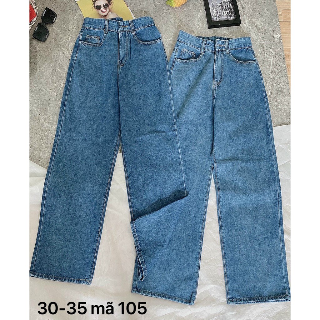 Quần Baggy Jean Nữ Lưng Cao Trơn 3 Màu Size Đại 40kg Đến 80kg Quần Baggy Bigsize Hàng VNXK MS105