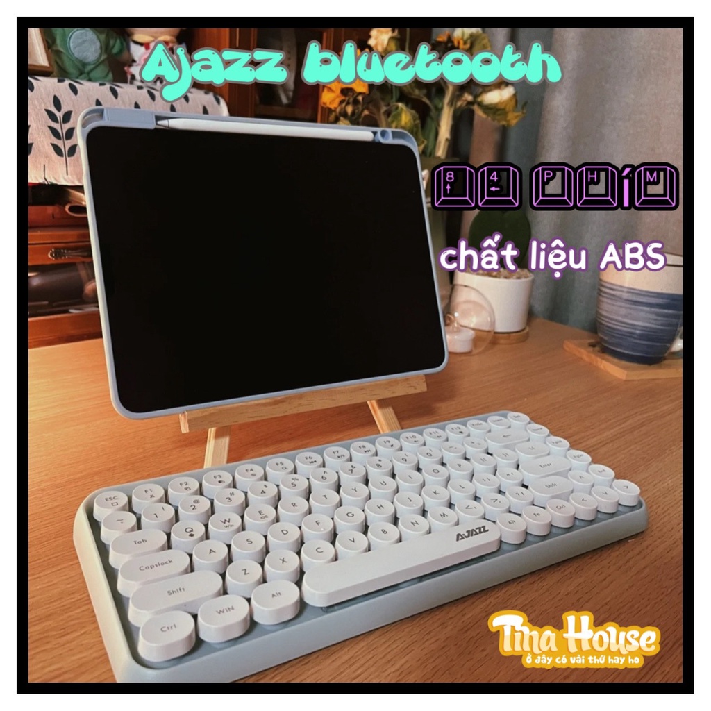 Bàn Phím Bluetooth Ajazz 308i Thiết Kế Không Dây Giả Cơ Siêu Xinh Dễ Dàng Kết Nối Các Hệ Điều Hành Tặng Sticker Đáng Yêu