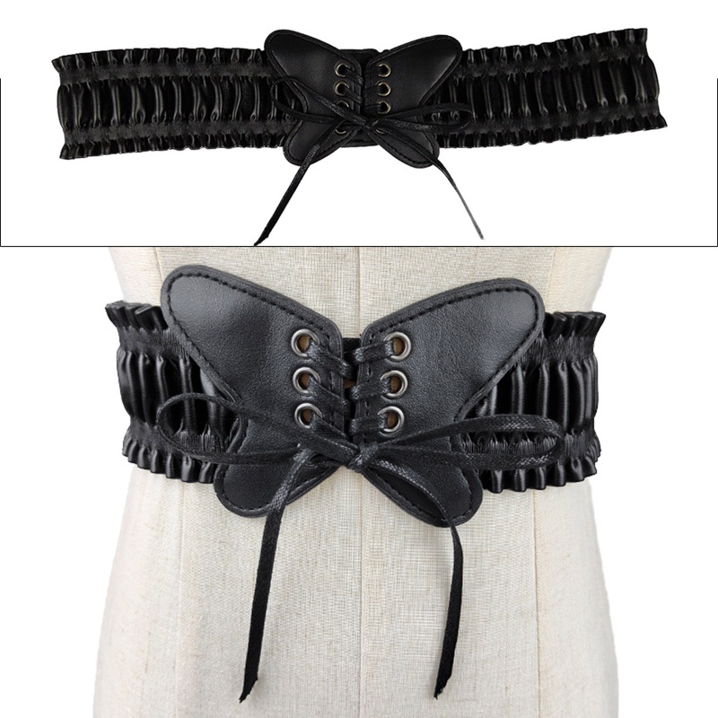 Thắt Lưng Da Co Giãn Định Hình Cơ Thể Màu Đen