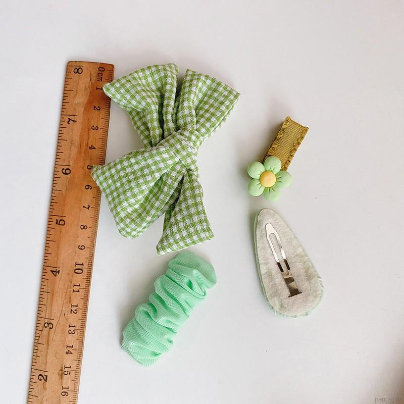 Set 4 Kẹp Tóc Vải Màu Sắc Ngọt Ngào Cho Bé Gái