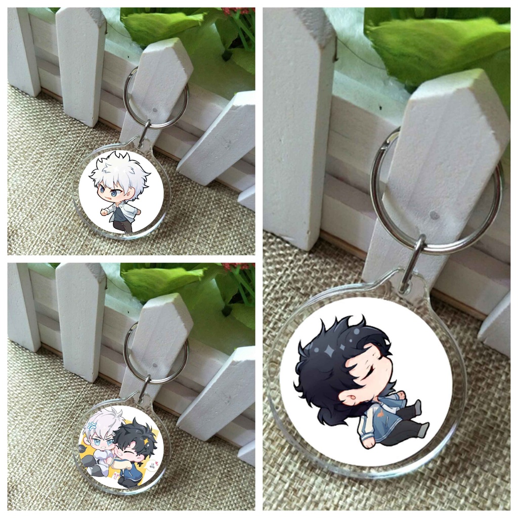( Tròn ) Móc mica treo chìa khóa in hình Người đại diện thời gian anime chibi xinh xắn