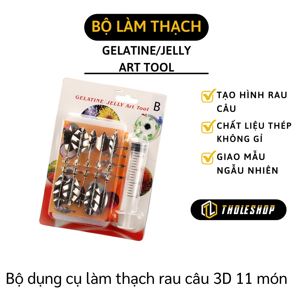 Bộ Dụng Cụ Làm Thạch Rau Câu - Bộ Tạo Hình Thạch 10 Món Thép Không Gỉ 5310