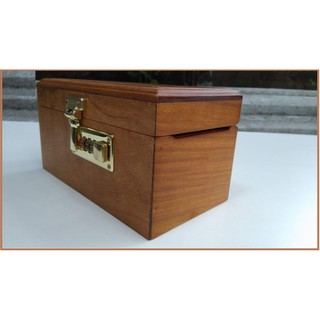 Freeship Hộp đựng tiền tiết kiệm gỗ Hương có khóa số - An toàn - Bền đẹp
