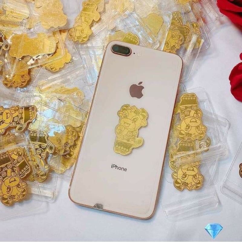 Trâu mạ vàng thần tài may mắn -dán điện thoại -để ví