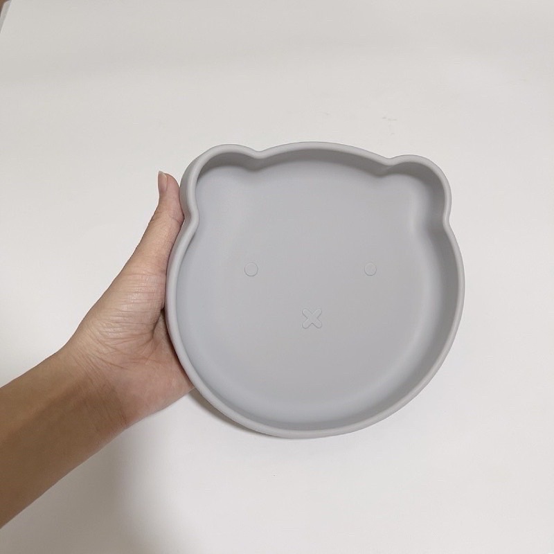 Bát ăn dặm Silicon chống đổ đế hít chân không chống lật hình gấu và sử tử xinh xắn
