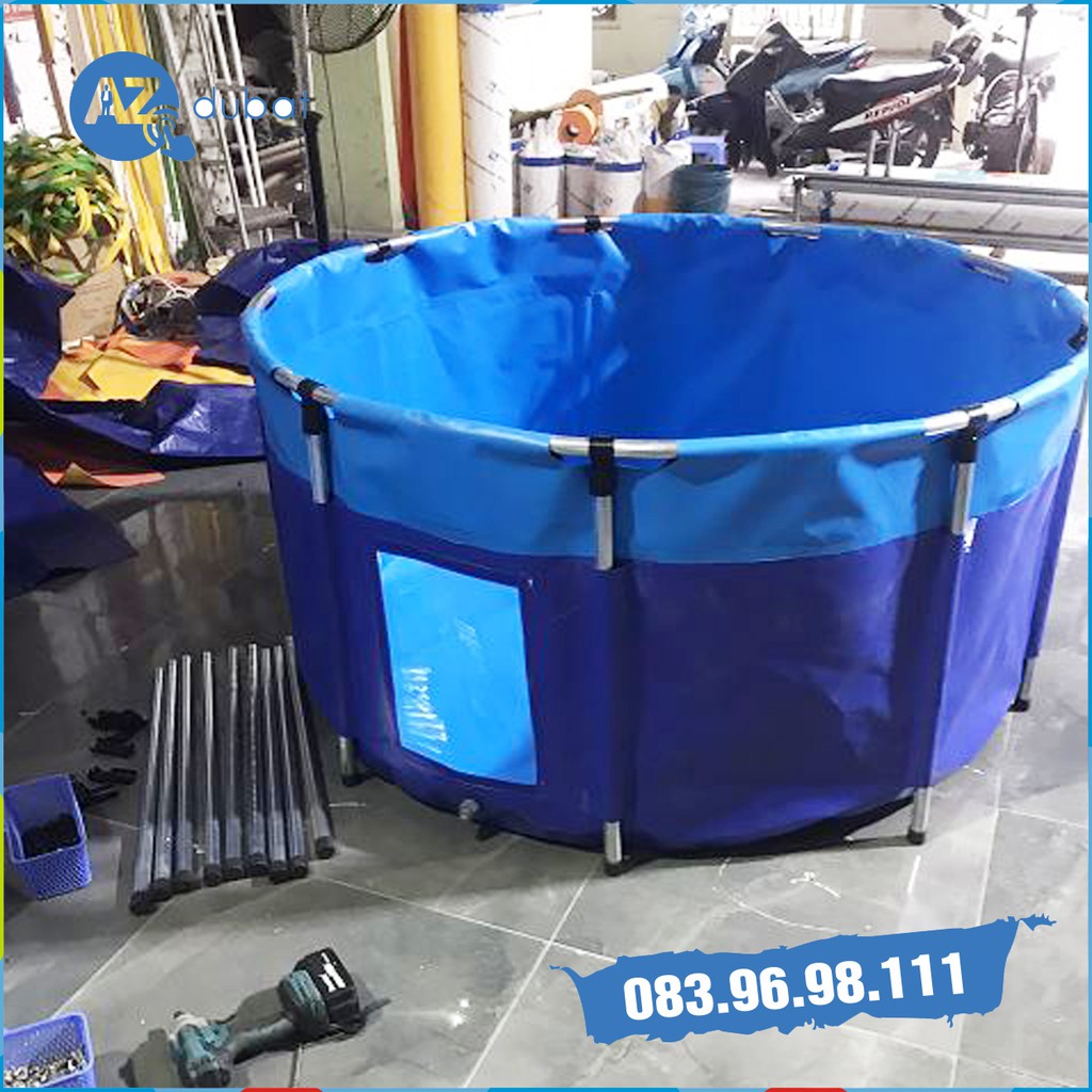 Tank tròn nuôi cá bằng bạt PVC ĐK 1.5m