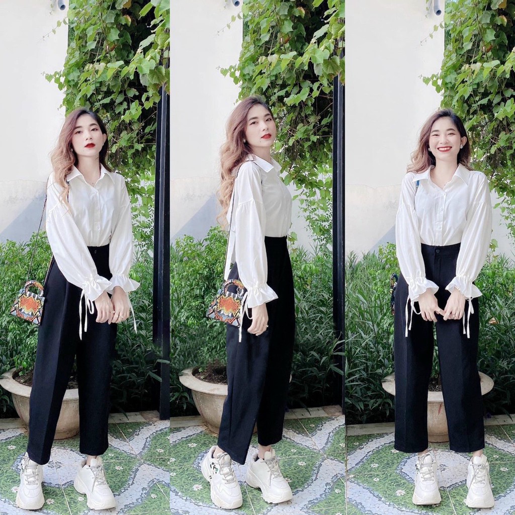 [BÁN CHẠY] Áo trắng nơ xinh Tay Dài Xinh KV1811201