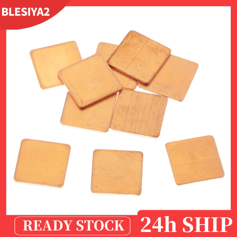 (Hàng Mới Về) Bộ 10 Tấm Đồng Tản Nhiệt Cpu 0.59x0.59x0.04inch | BigBuy360 - bigbuy360.vn