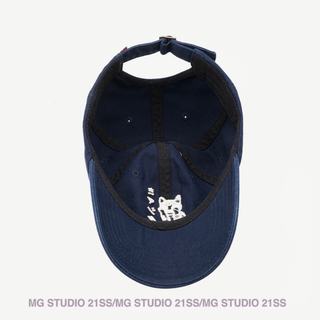 Mũ lưỡi trai MG STUDIO thêu chữ và hình mèo 6 màu tùy chọn