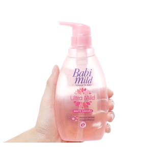 Tắm gội toàn thân cho bé Babi Mild White Sakura 400ml