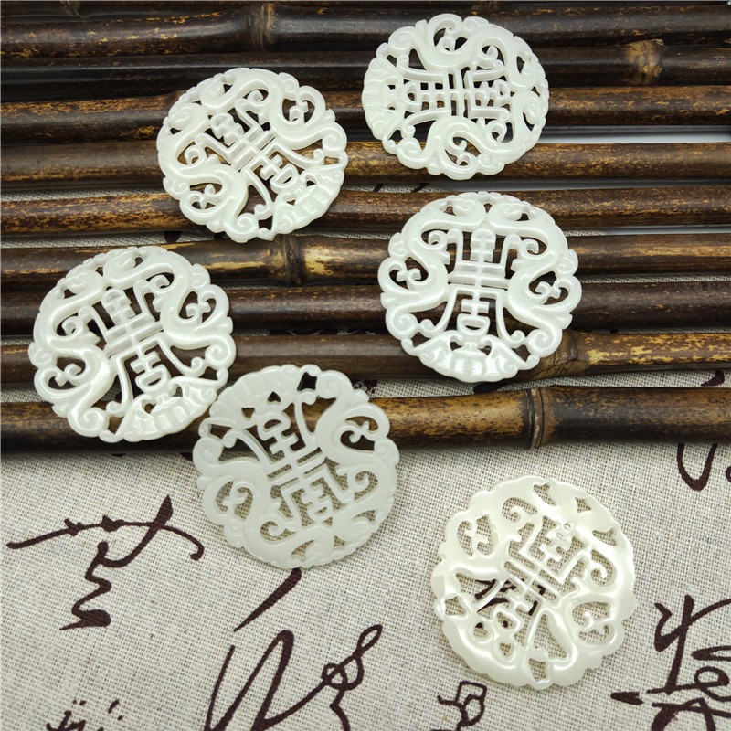 [Nguyên liệu làm trâm] ngọc bội resin họa tiết tròn 50mm