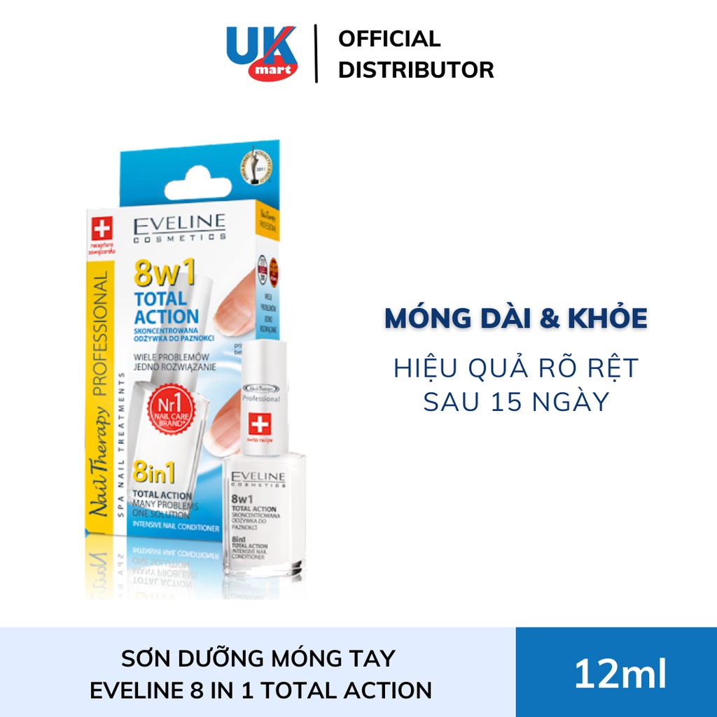 Sơn Dưỡng Móng Tay Eveline 8 In 1 Total Action 12ml