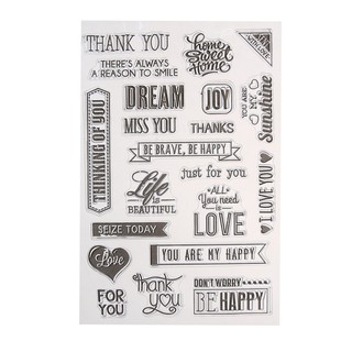 [SẴN HÀNG] Con Dấu Trong Suốt Clear Stamp Dùng Cho Handmade Scrapbook Bộ Chữ Viết Home Sweet Home