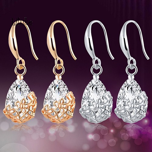Đôi Khuyên Tai HìNh GiọT NướC ĐíNh Zircon NhiềU MàU ThờI Trang Cho Nữ