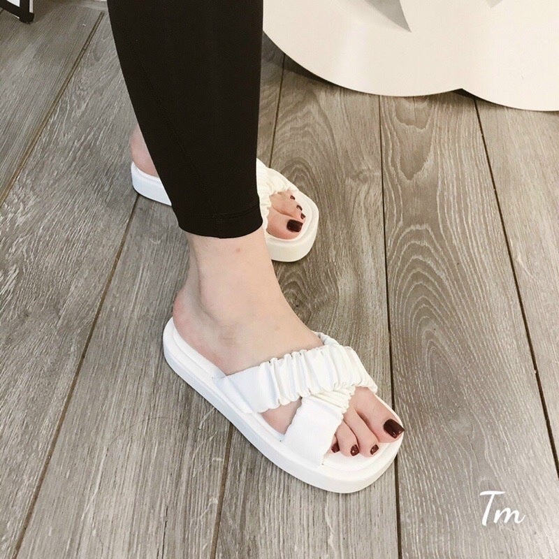 Dép CHÉO quai nhúng mút bọc 3cm xinh xắn bền đẹp dành cho nữ hót quanh năm.