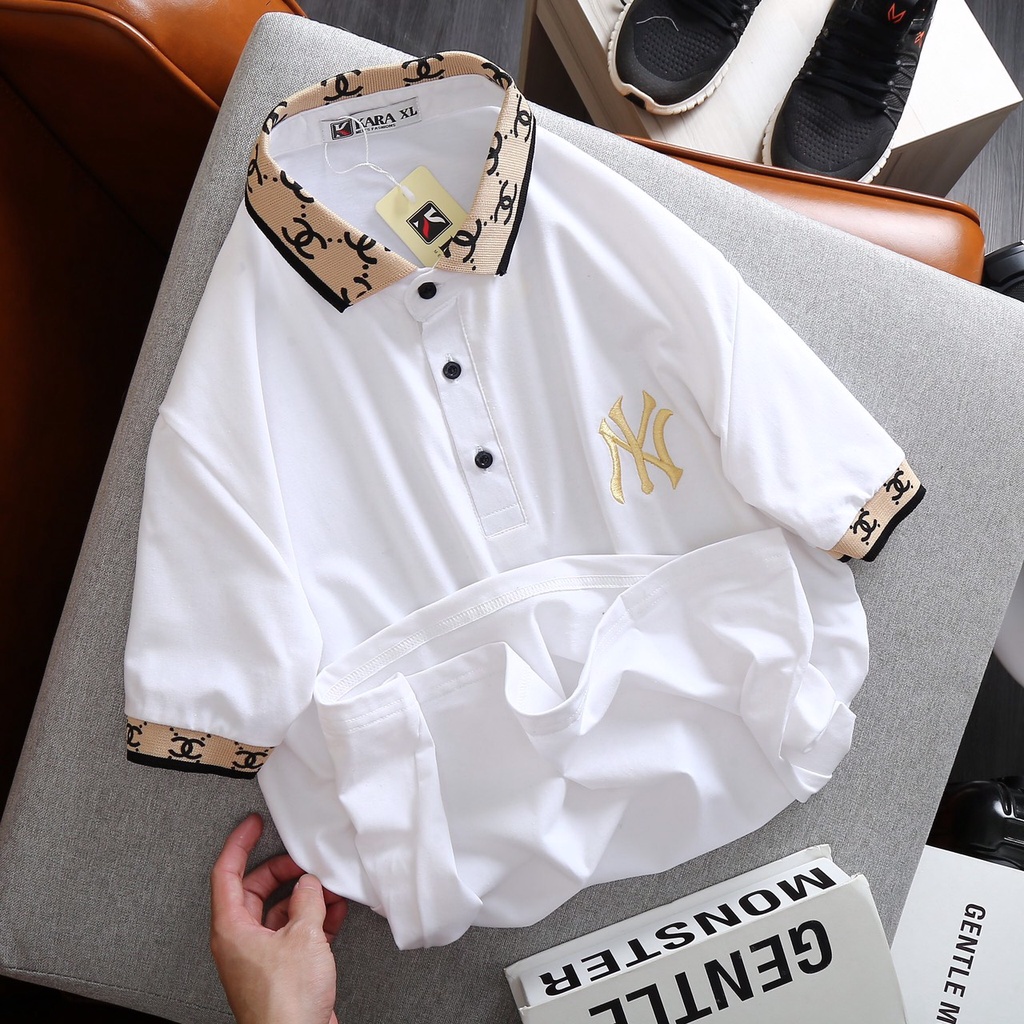 Áo phông Nam Nữ 🔅FULL SIZE🔅 Áo polo MLB NY phối cổ logo thêu size M-XXL chất vải mềm mịn, thấm mồ hôi cực tốt