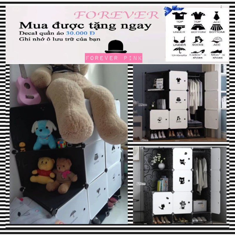 Tủ nhựa ghép 12 ô(3 ô giày) màu đen, cửa trắng, size to sâu 47 -Bảo hành 1 năm 1 đổi 1 (CHỌN KIỂU THEO PHÂN LOẠI)