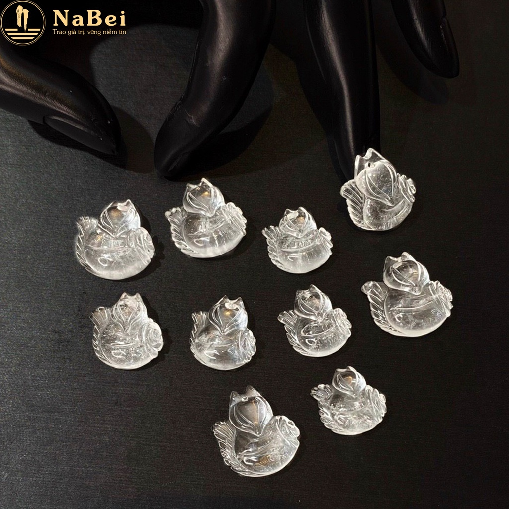 Mặt Hồ Ly Thạch Anh Tự Nhiên Làm Vòng Cổ Và Nhẫn Cho Nữ NB147 - Phong Thuỷ NaBei Store