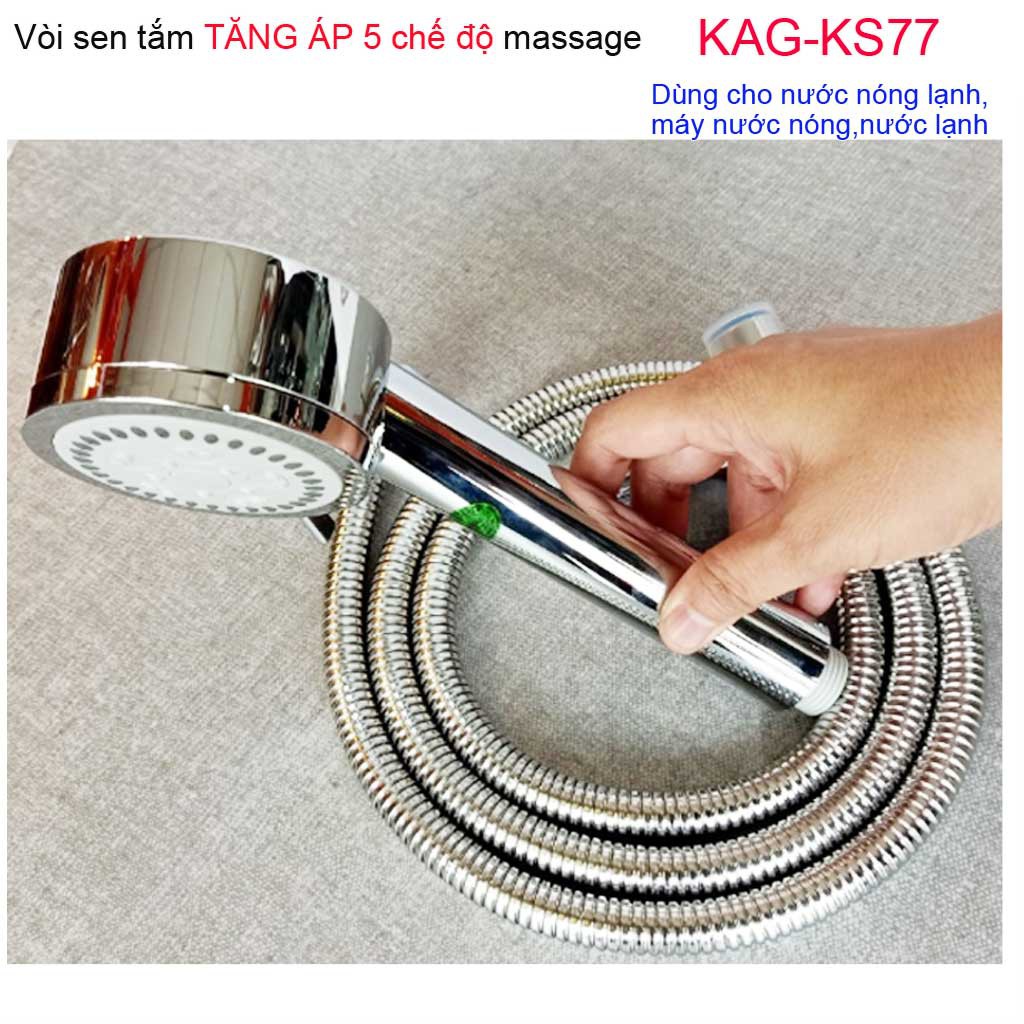 Vòi hoa sen tắm KAG-KS77A, Sales trọn bộ vòi hoa sen 1 tay sen+1 dây sen tắm vòi hoa sen tia nước mạnh sử dụng tốt