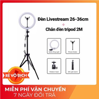 Đèn livestream 26cm .hỗ trợ ánh sáng chụp ảnh, make up trang điểm. 3 chế độ sáng