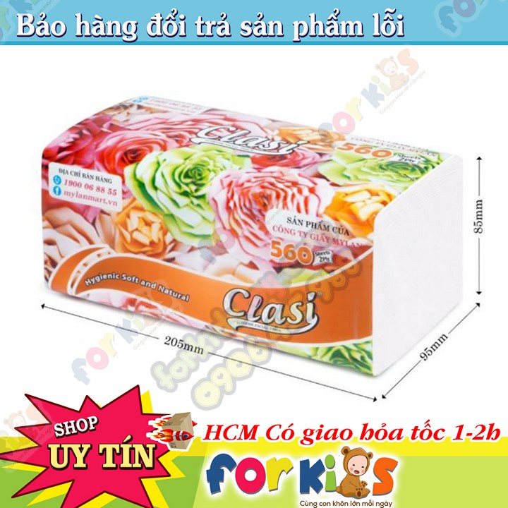 Sét 4 gói, Giấy rút, giấy ăn Clasi hoa hồng 3 lớp cao cấp