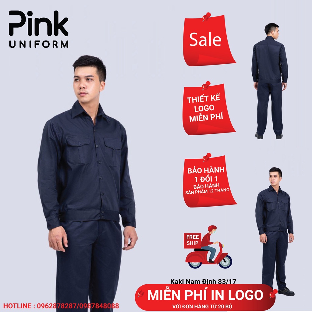 Quần áo bảo hộ lao động tím than giá 60k