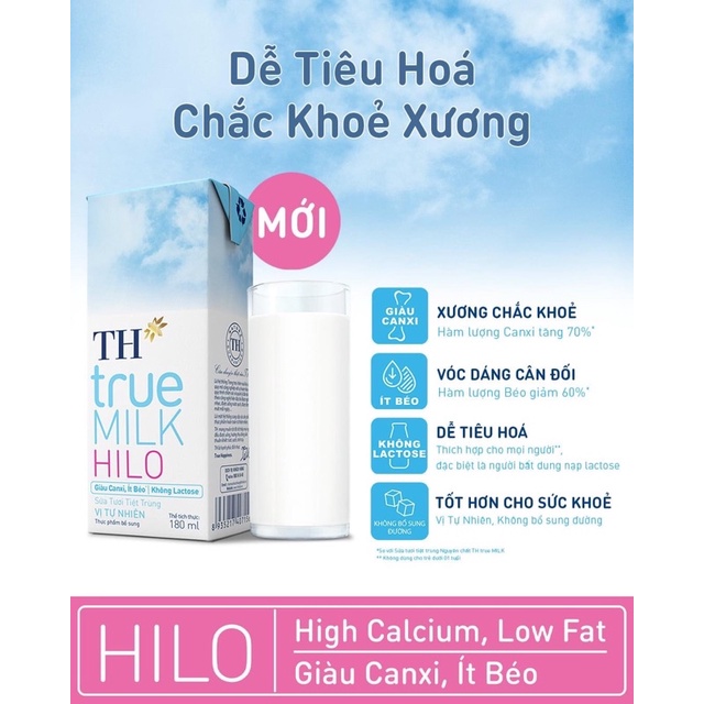 Sữa TH true milk HILO 180ml 6vỉ