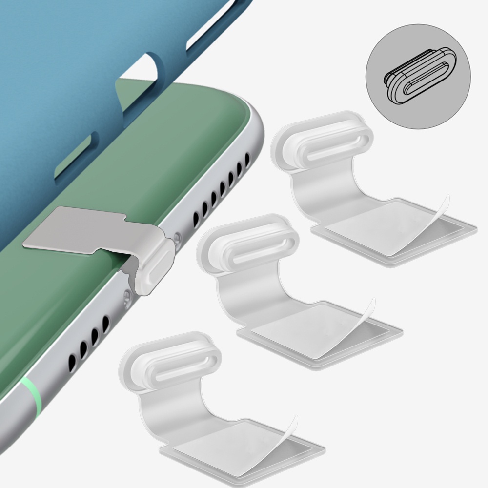 Nút Bịt Ổ Cắm Chống Bụi Chống Mất Bằng Silicon Thân Thiện Với Môi Trường Cho Apple, Type-C, Micro USB